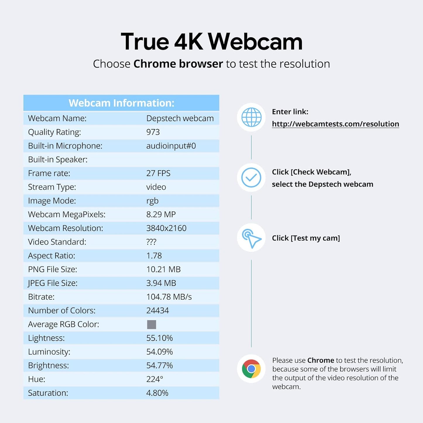 4K Webcam, DW49 HD 8MP Sony Sensor Autofocus Webcam with Microphone, Privacy Cover and Tripod, Plug and Play USB Computer Web Camera for Pro Streaming/Online Teaching/Video Calling/Zoom/Skype