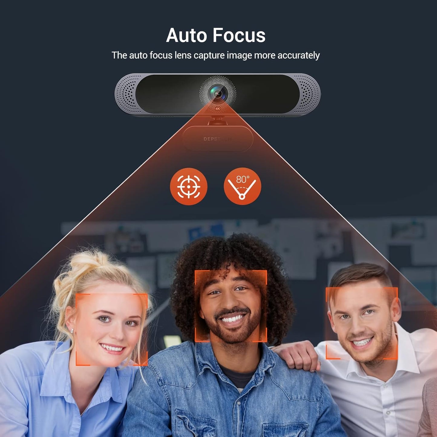 4K Webcam, DW49 HD 8MP Sony Sensor Autofocus Webcam with Microphone, Privacy Cover and Tripod, Plug and Play USB Computer Web Camera for Pro Streaming/Online Teaching/Video Calling/Zoom/Skype