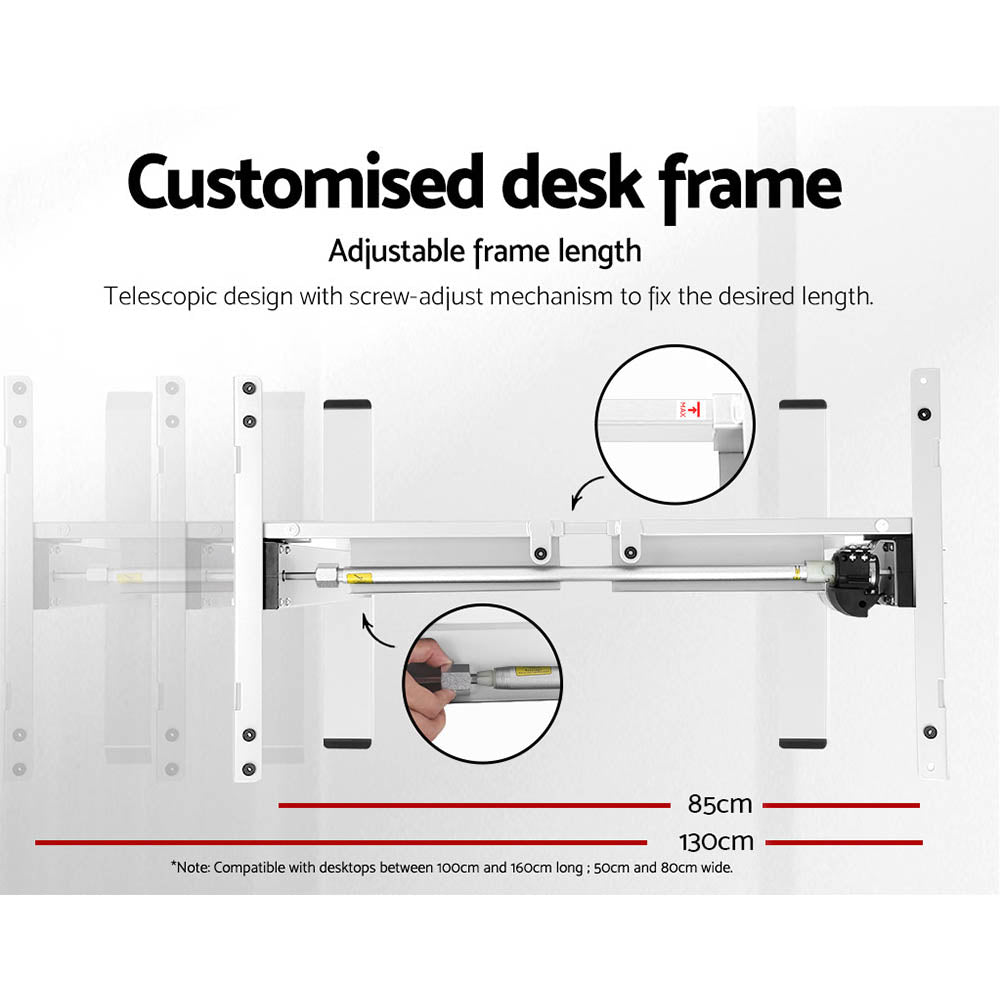 NNEDSZ Artiss Standing Desk Motorised Sit Stand Desks White 140CM