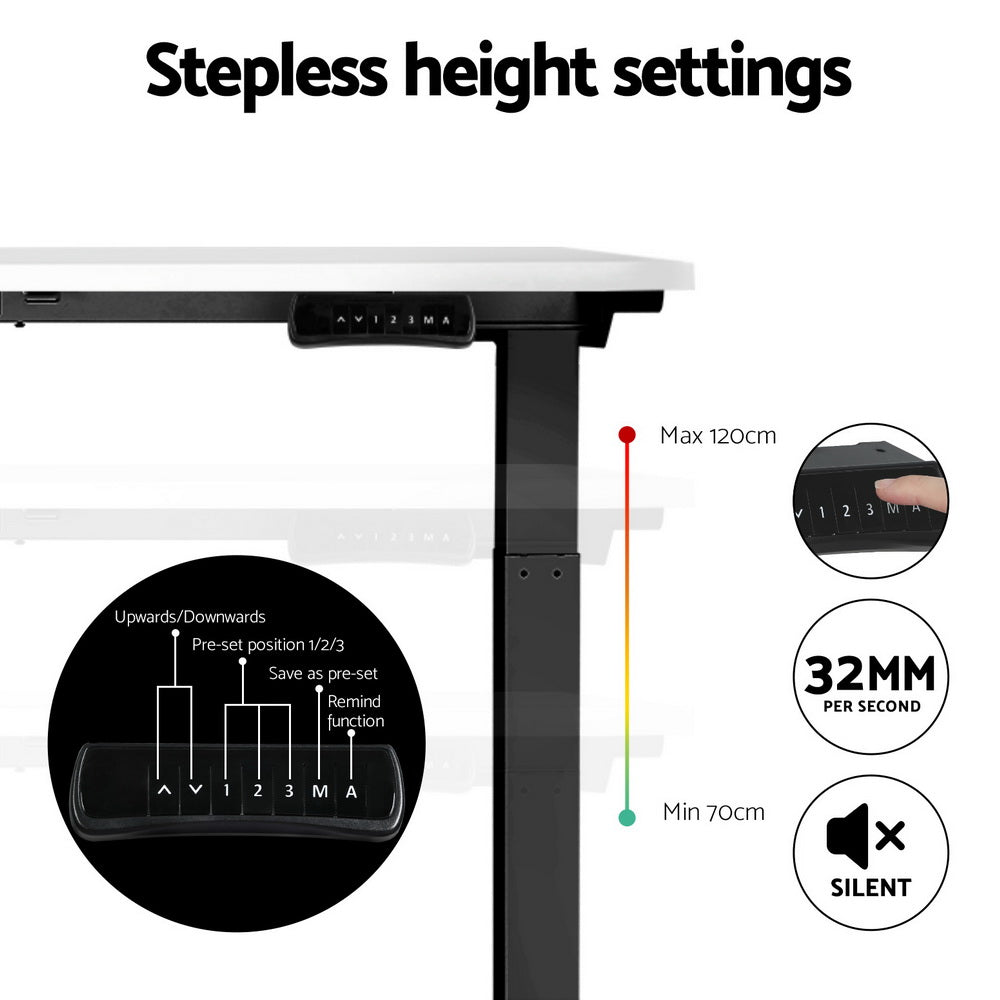 NNEDSZ Artiss Standing Desk Motorised Dual Motor White 140CM