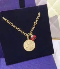 Female Crystals Cute ladybug necklace