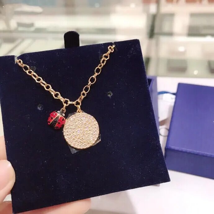 Female Crystals Cute ladybug necklace