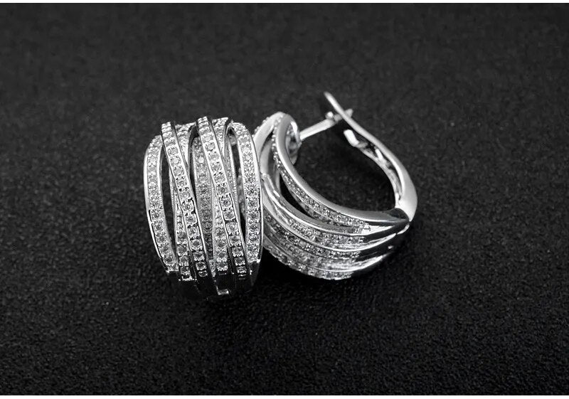 female Crystal Earrings Jewelry Fit Wedding Party