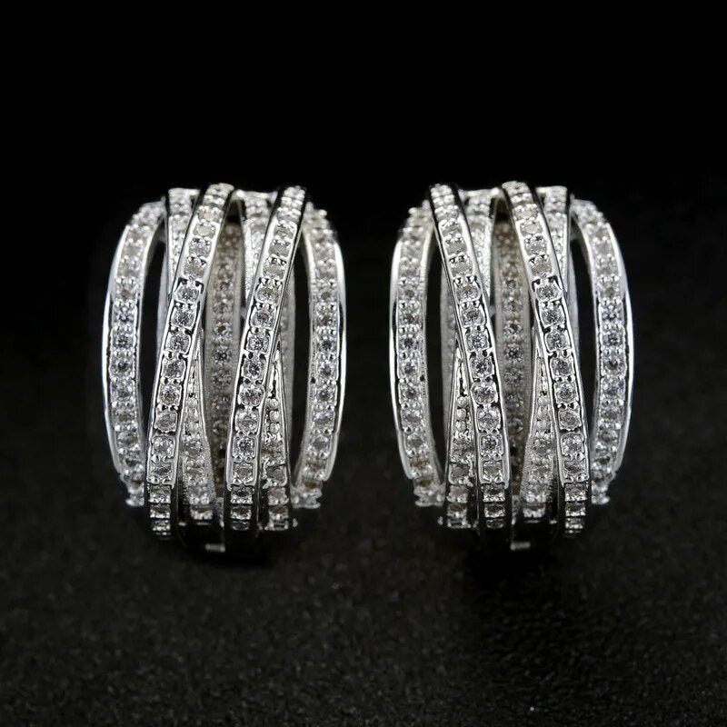 female Crystal Earrings Jewelry Fit Wedding Party