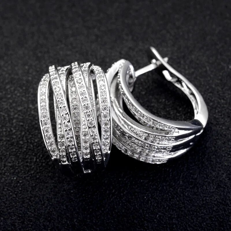 female Crystal Earrings Jewelry Fit Wedding Party