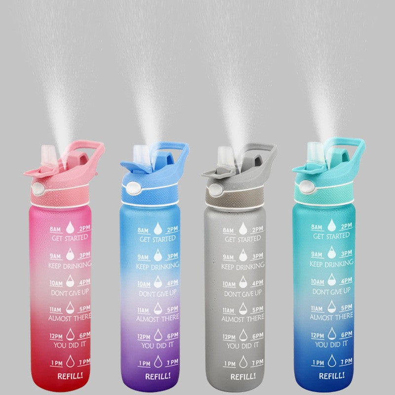 1000ML Plastic Spray Sports Water Bottle