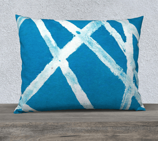 Throw Pillow Cover | 26 x 20 | White Lined