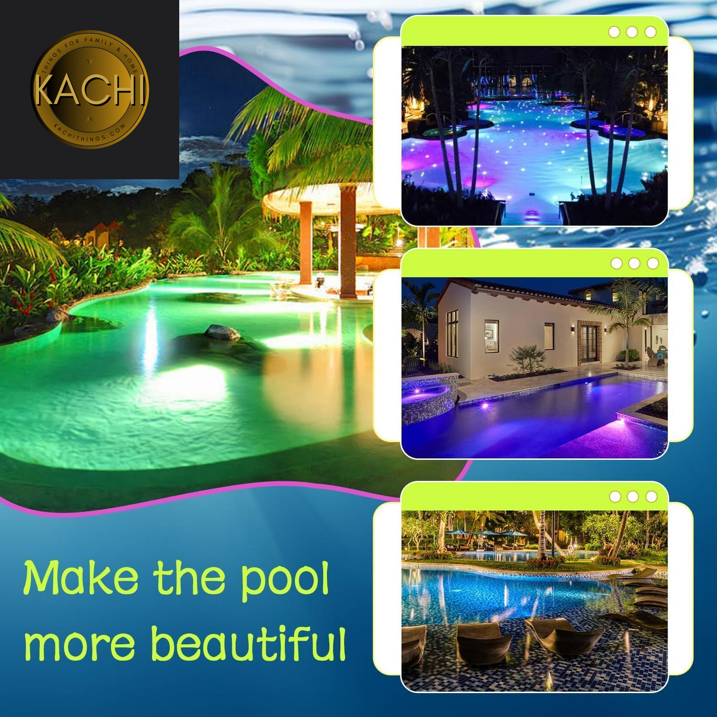 LED Color Pool Lights Bulb for Inground Pool,120V 45W Pool Lights with Remote Control,Color Changing Underwater Pool Light E26 Replacement