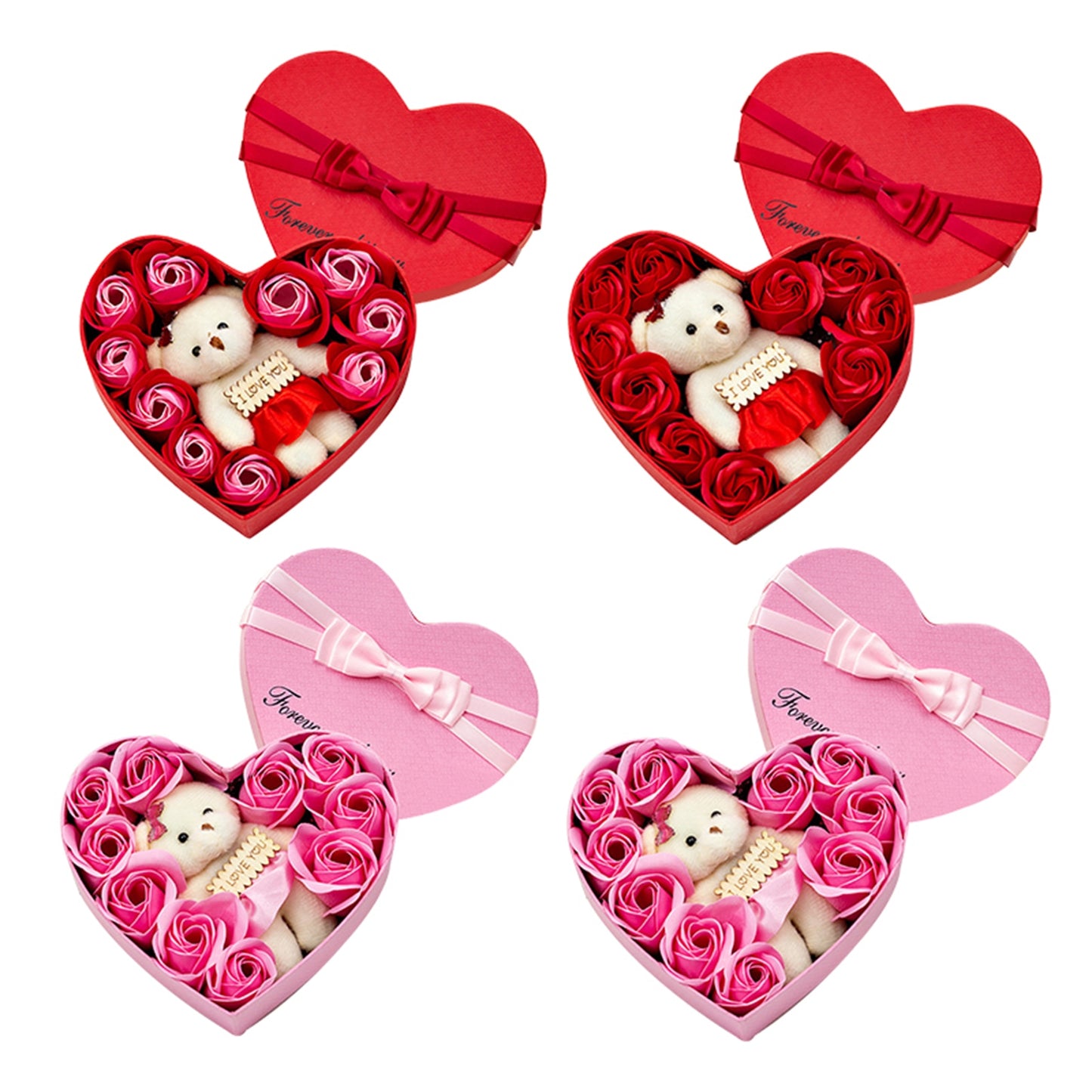 10 Heart-shape Soap Flower Gift Box Scented Rose Petals