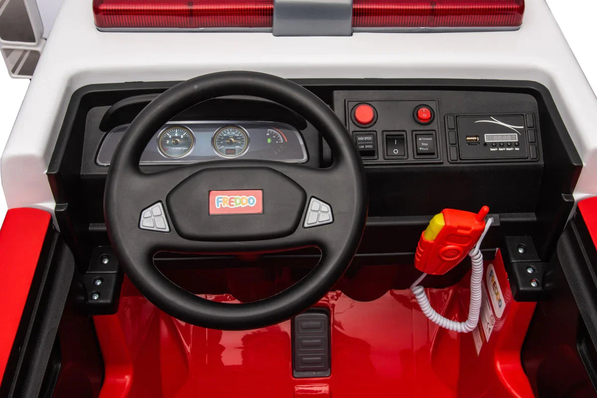 2026 24V Fire Truck 2 Seater Ride On Kids Car with Remote Control