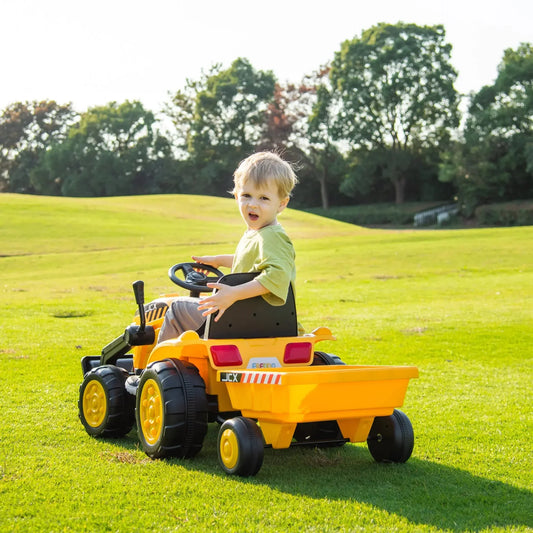 12V Excavator Tractor Kids Ride On Car with Remote Control