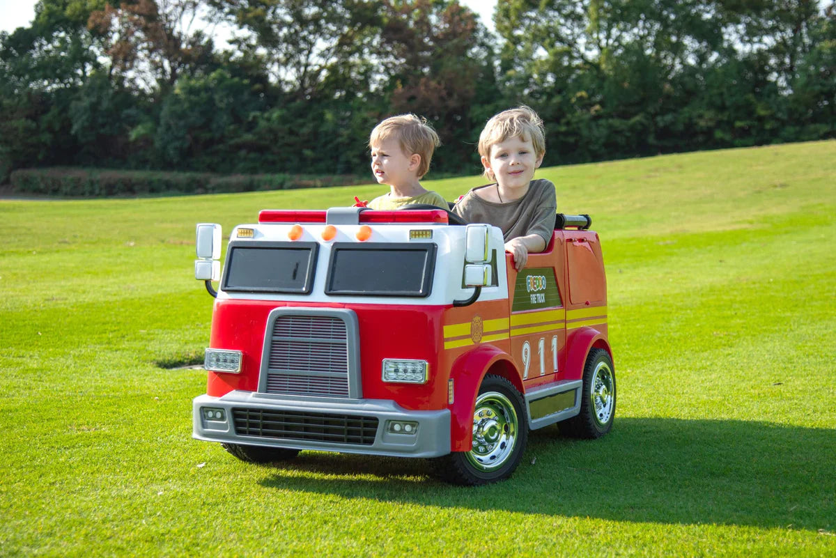 2026 24V Fire Truck 2 Seater Ride On Kids Car with Remote Control