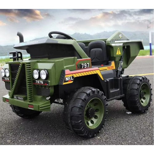 2026 12V Dump Truck 2 Seater Kids Ride On Car with Remote Control and Electronic Dumper