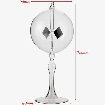 20.5Cm 4 Blades Rotating Glass Windmill Solar Powered Crookes Radiometer Light Mill/Educational Teaching Study Tool/Office Home