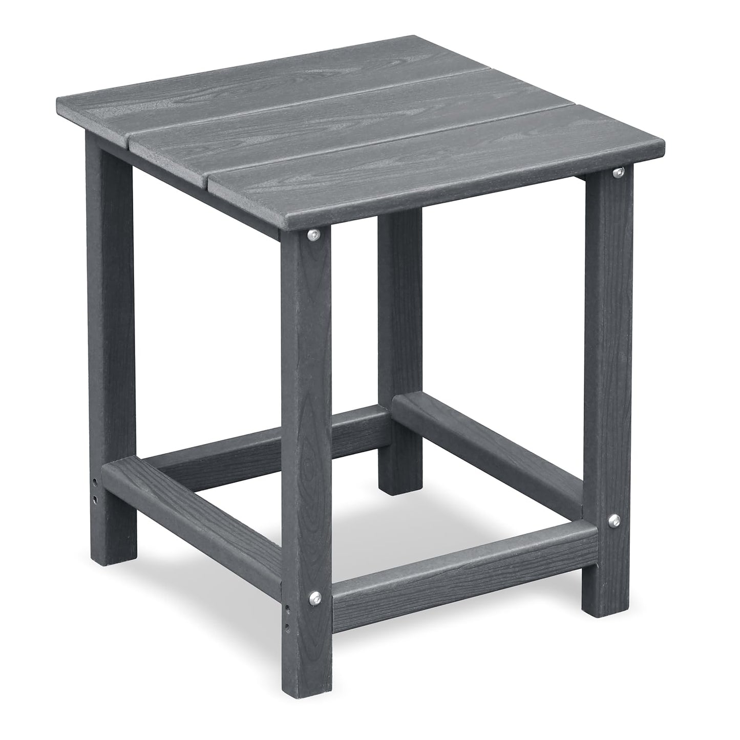 Skypatio 3 Pieces Folding Adirondack Chairs Set, Weather Resistant Adirondack Chairs Set of 2 with Cup Holder and 1 Side Table, 380 lb Weight Capacity Portable Patio Fire Pit Chairs (Gray)