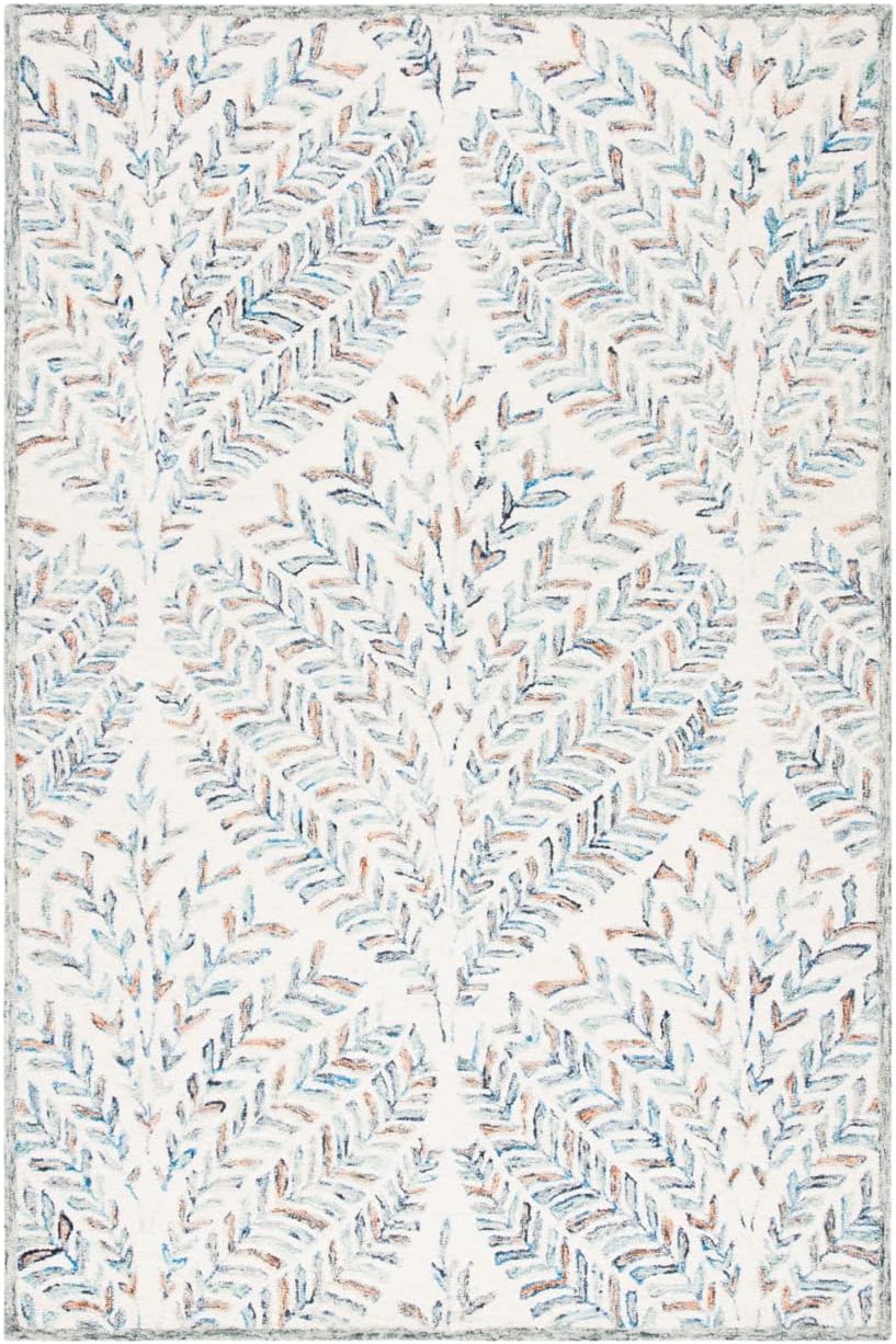 SAFAVIEH Capri Collection 2' x 3' Ivory/Blue CPR208A Handmade Wool Entryway Living Room Foyer Bedroom Accent Rug