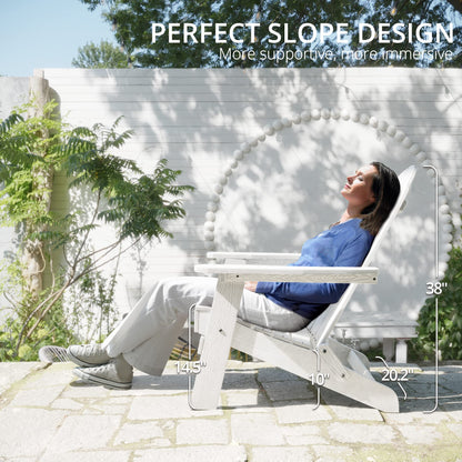 LUE BONA Folding Adirondack Chair Set of 4, Dark Gray HDPS Fire Pit Patio Chairs Weather Resistant, Modern Plastic Outdoor Chairs with Cup Holder | All-weather-resistant, ergonomic curved design, all-day comfortable sitting, HDPS Distinct texture & vibran