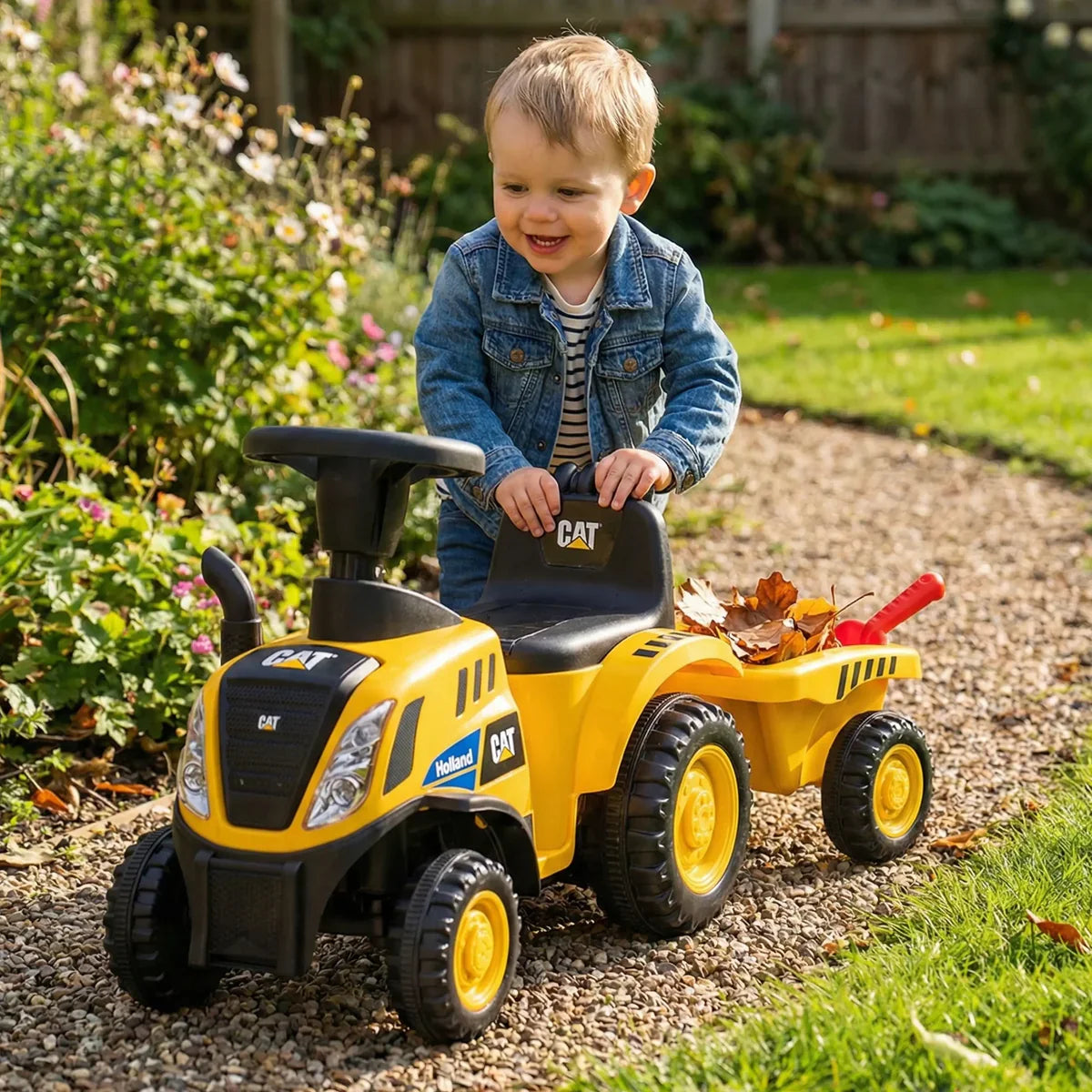 2026 CAT Holland T7 Tractor Foot to Floor Ride On Push Car for Age 1 to 3