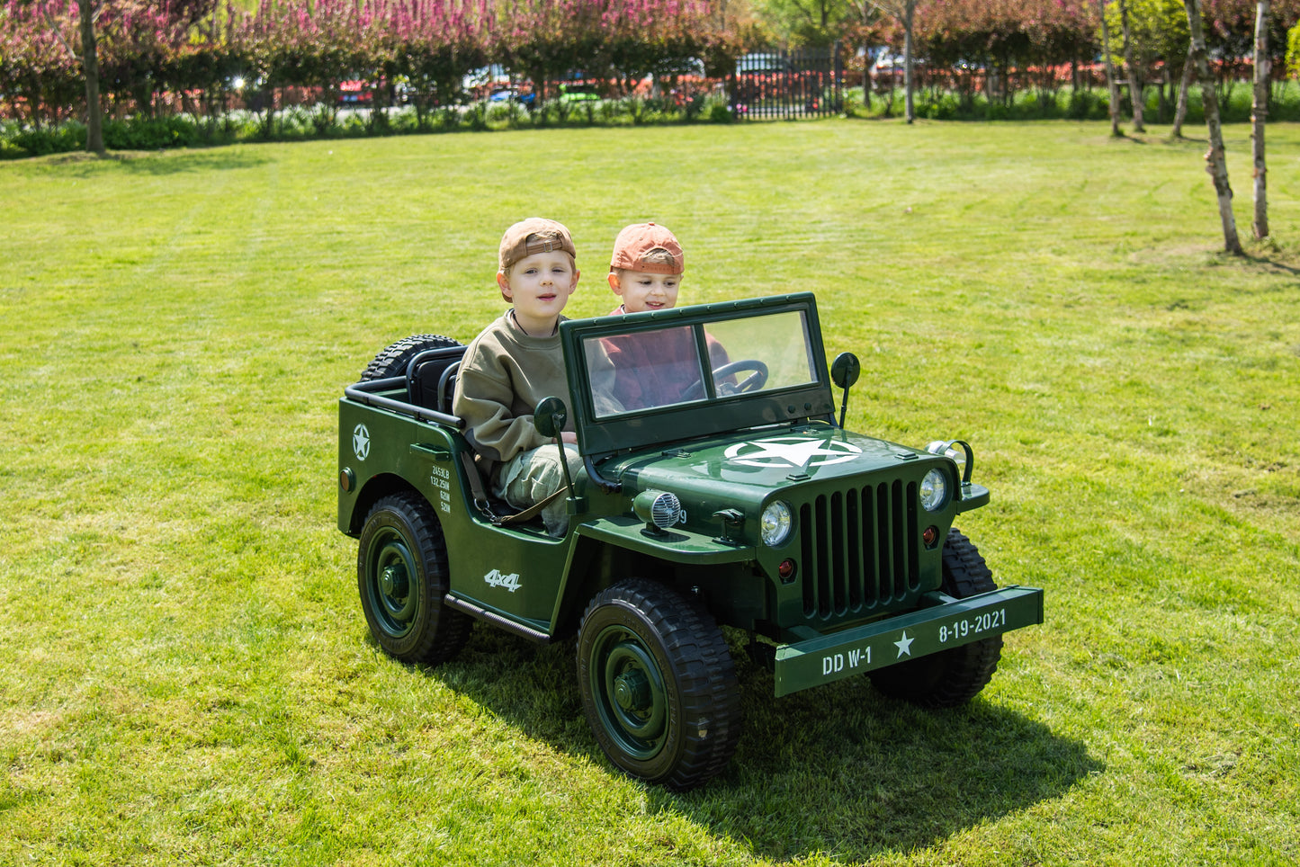 24V Army Jeep 3 Seater DELUXE Kids Ride On Car with Remote Control