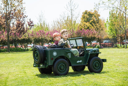 24V Army Jeep 3 Seater DELUXE Kids Ride On Car with Remote Control