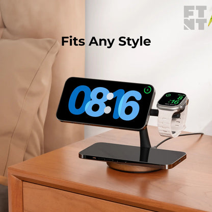 ZenStand 3-in-1 Genuine Wood Wireless Charger (MagSafe Compatible)