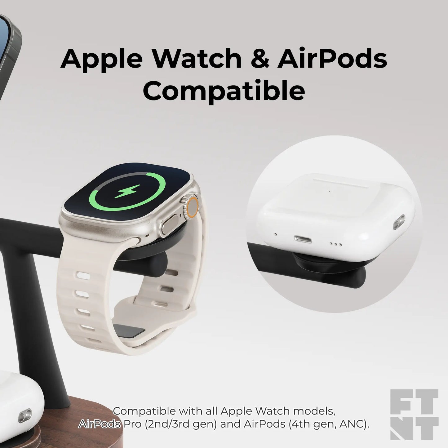 ZenStand 3-in-1 Genuine Wood Wireless Charger (MagSafe Compatible)