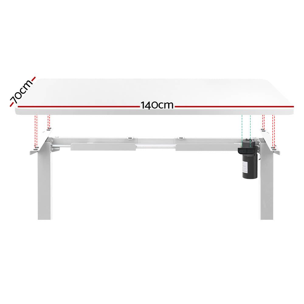 NNEDSZ Artiss Standing Desk Motorised Sit Stand Desks White 140CM