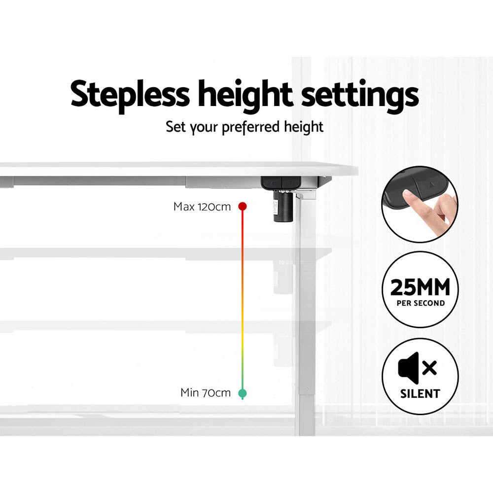 NNEDSZ Artiss Standing Desk Motorised Sit Stand Desks White 140CM