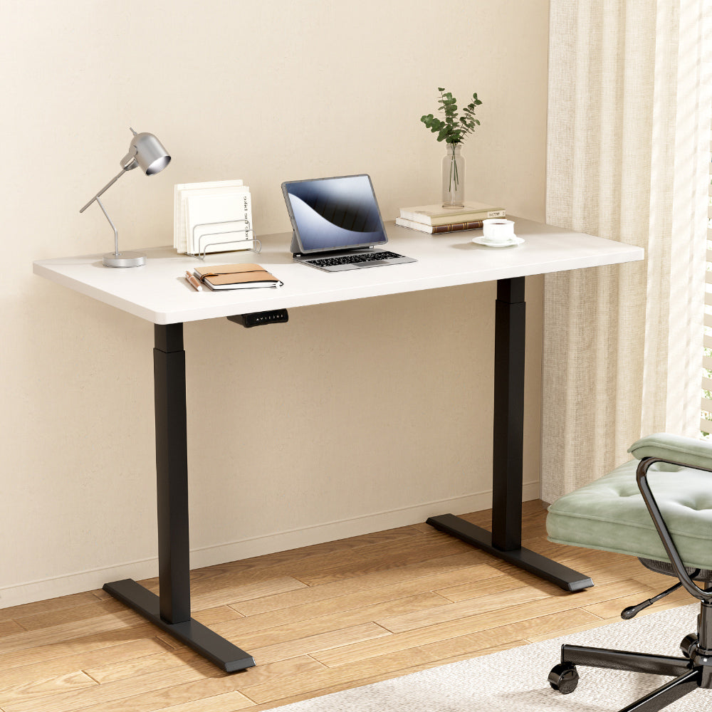 NNEDSZ Artiss Standing Desk Motorised Dual Motor White 140CM