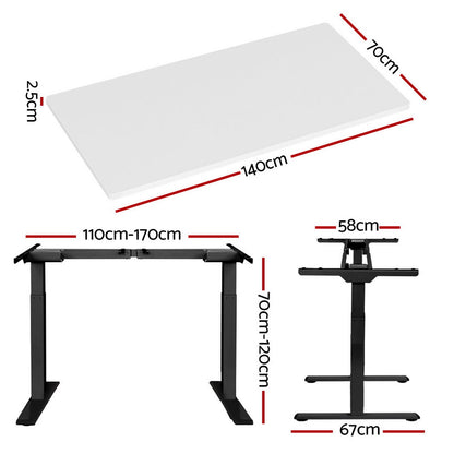 NNEDSZ Artiss Standing Desk Motorised Dual Motor White 140CM