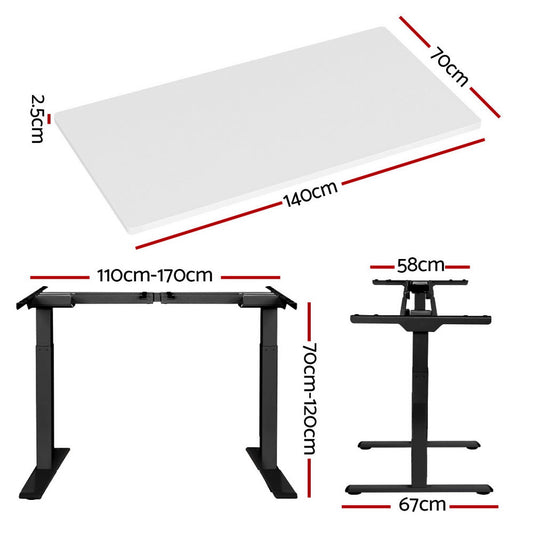 NNEDSZ Artiss Standing Desk Motorised Dual Motor White 140CM