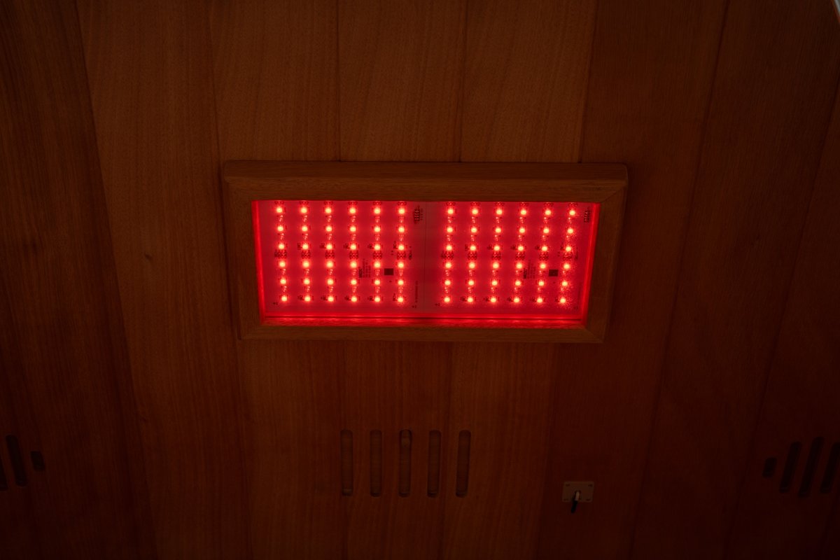 Costway 2-Person Dual Therapy Full Spectrum Infrared Sauna with Red Light Panel, WiFi App Control, Chromotherapy & Bluetooth – Okoume Wood- Fully Loaded Indoor Spa