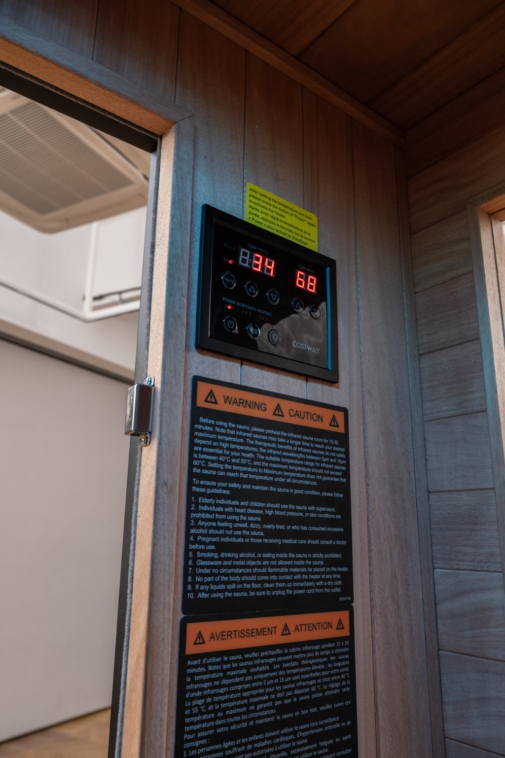 Costway 2-Person Dual Therapy Full Spectrum Infrared Sauna with Red Light Panel, WiFi App Control, Chromotherapy & Bluetooth – Okoume Wood- Fully Loaded Indoor Spa