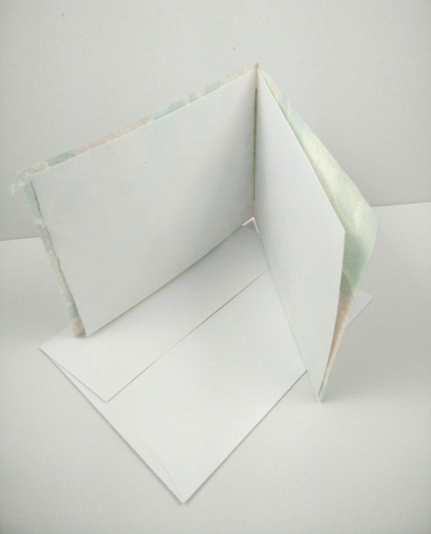 Handsewn Chiyogami Cotton Rag Blank Card | Gold Chrysanthemums