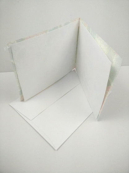 Handsewn Chiyogami Cotton Rag Blank Card | Spring Blossoms