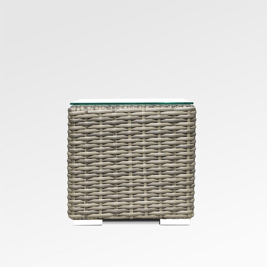 Jasmine End Table with Tempered Glass Top
