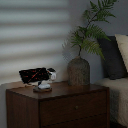 ZenStand 3-in-1 Genuine Wood Wireless Charger (MagSafe Compatible)