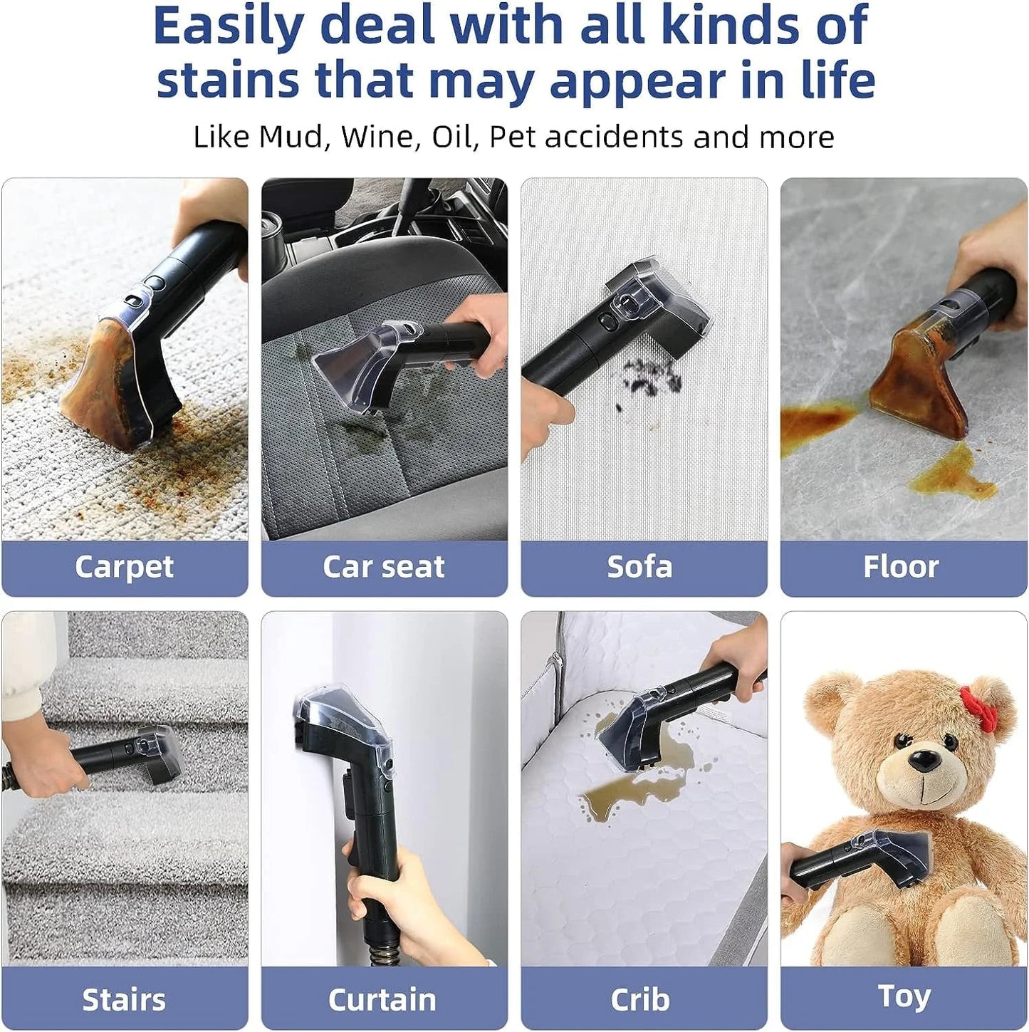 Portable Carpet Cleaner, Upholstery Cleaner with Pet Spot Stain Remover