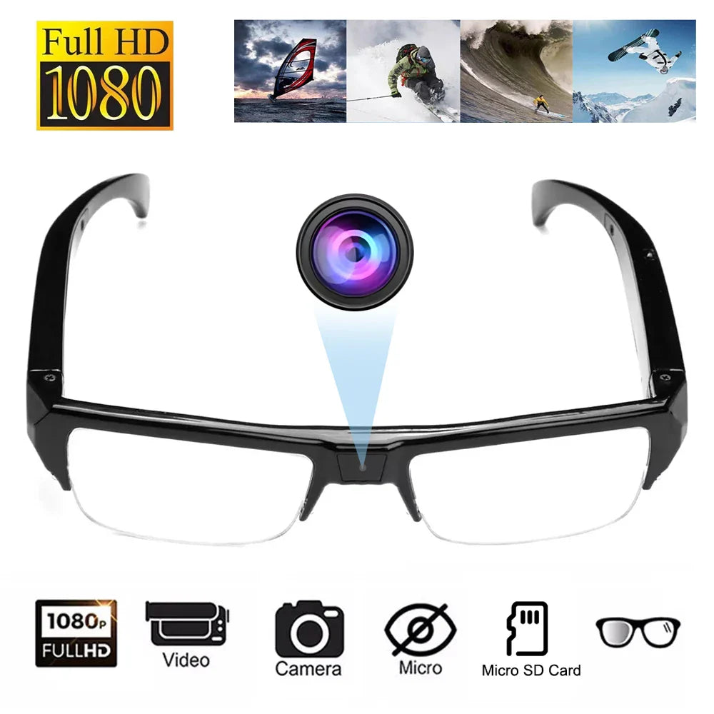 NNEOBA 1080P HD Mini Camera Glasses Wearable DVR Video Recorder Black