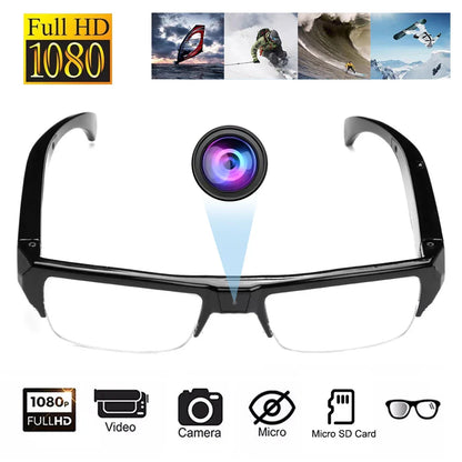 NNEOBA 1080P HD Mini Camera Glasses Wearable DVR Video Recorder Black