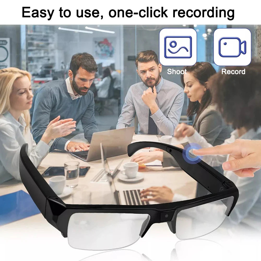 NNEOBA 1080P HD Mini Camera Glasses Wearable DVR Video Recorder Black