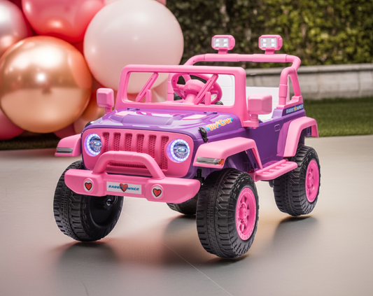 2026 Pink Purple Jeep 12V Kids Ride On Car with Remote Control