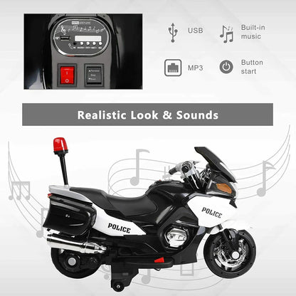 2026 24V Police 2 Seater Motorcycle with Rubber Tires