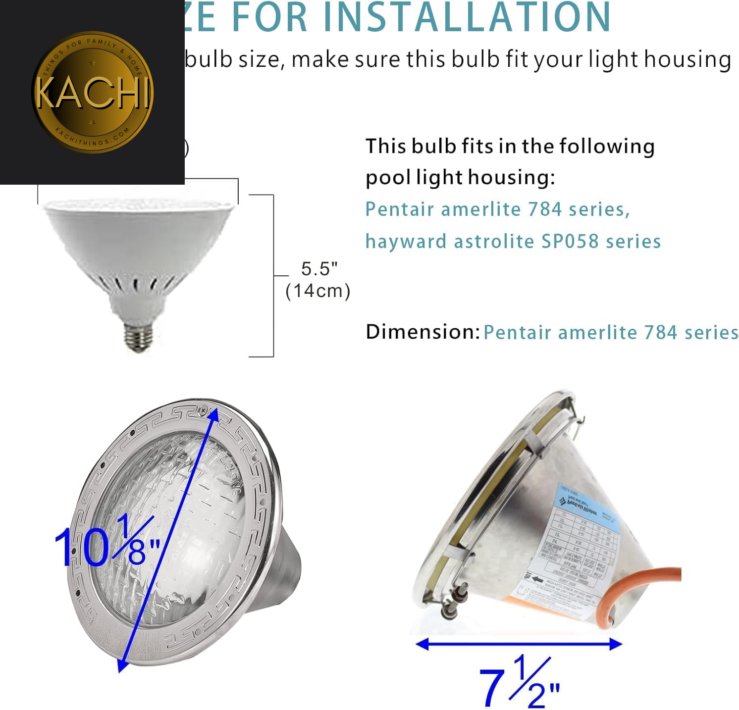 LED Color Pool Lights Bulb for Inground Pool,120V 45W Pool Lights with Remote Control,Color Changing Underwater Pool Light E26 Replacement